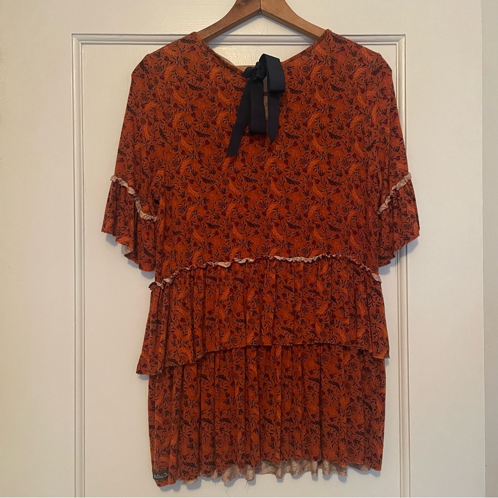 Matilda Jane Women’s Rust Orange Tiered Blouse | Size Small - Picture 5 of 7